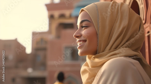 young adult woman traveling...