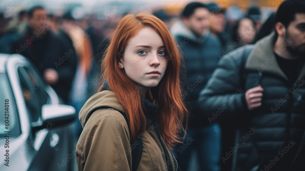 travelling, endless queues, fictional place, annoyed and stressed out in the crowd, mass tourism. Generative AI travelling, endless queues, fictional place, annoyed and stressed out in the crowd, mass tourism. Generative AI
