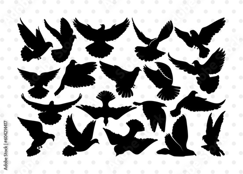 Flying Dove SVG  Flying Dove Silhouette  Dove Svg  Pigeon Svg  Peace Sign Svg  Bird Svg  Flying Dove Bundle