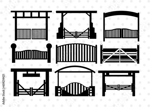 Ranch Gate SVG, Ranch Gate Silhouette, Ranch Entrance Svg, Ranch Fencing Svg, Farm Fence Svg, Gate Svg, Ranch Gate Bundle