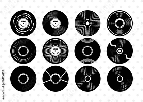Vinyl Record SVG Cut Files | Vinyl Record Silhouette | Record Album Svg | Record Svg | Record Player Svg | Turntable Svg | Vinyl Record Bundle