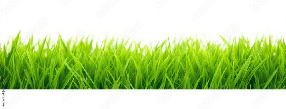 Fototapeta premium Grass Image Isolated On White Background, In The Sty