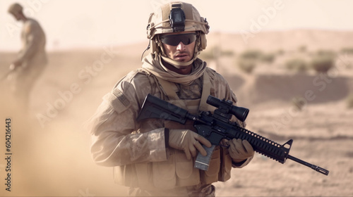 modern fictional soldier, w...