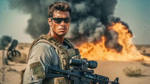 modern fictional soldier, w...