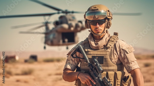 soldier in modern combat ge...