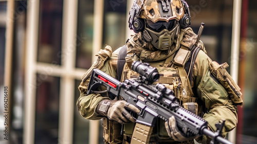 modern fictional soldier, w...
