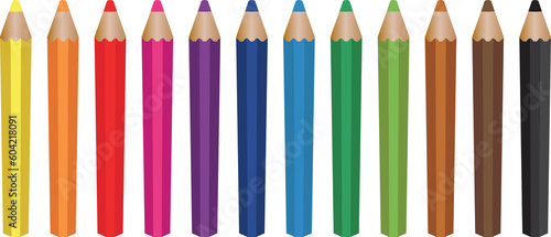 colored pencil collection. isolated  illustration colorful pencils. colored pencil background © chris free love