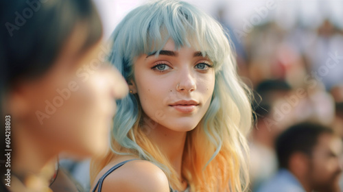 young adult woman outside o...