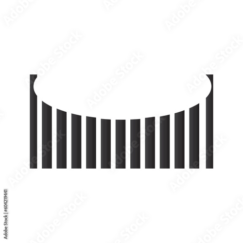 note music or colosseum logo illustration.