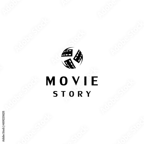 movie story logo icon vector template