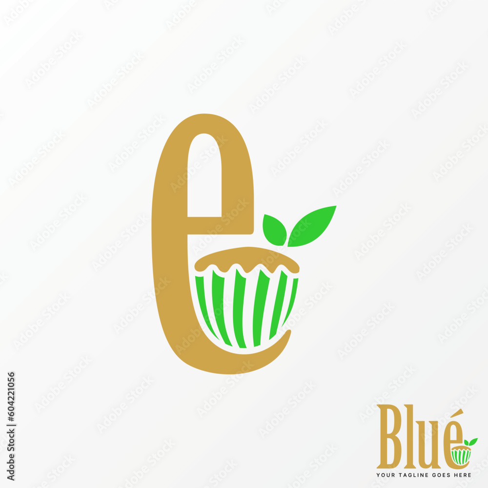 Simple and unique letter or word E serif font with cake or muffin and leaves image graphic icon logo design abstract concept vector stock. Can be used as a symbol related to initial or food Simple and unique letter or word E serif font with cake or muffin and leaves image graphic icon logo design abstract concept vector stock. Can be used as a symbol related to initial or food