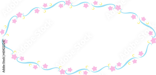 The moon and star decor border and line