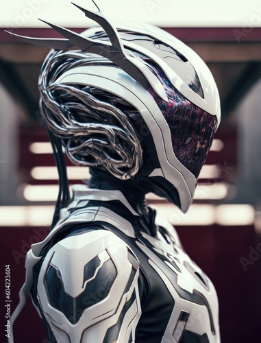Chrome Venom: A Futuristic Spacesuit Helmet Design 