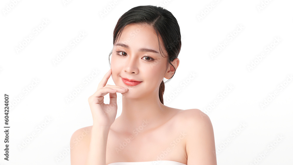 Beautiful young asian woman with clean fresh skin on white background, Face care, Facial treatment, Cosmetology, beauty and spa, Asian women portrait. Beautiful young asian woman with clean fresh skin on white background, Face care, Facial treatment, Cosmetology, beauty and spa, Asian women portrait.