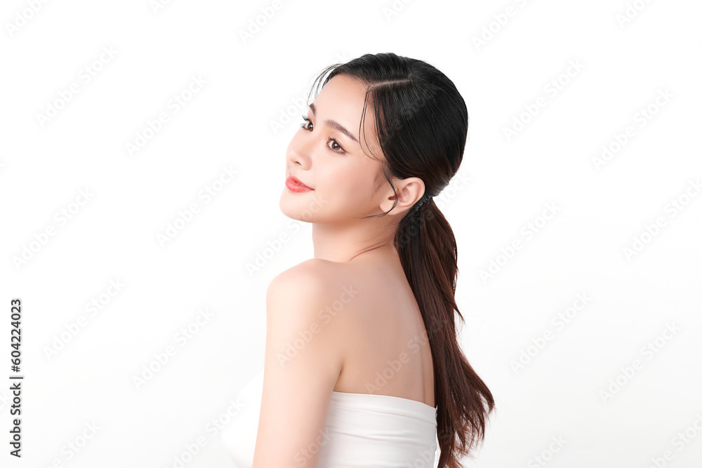 Beautiful young asian woman with clean fresh skin on white background, Face care, Facial treatment, Cosmetology, beauty and spa, Asian women portrait. Beautiful young asian woman with clean fresh skin on white background, Face care, Facial treatment, Cosmetology, beauty and spa, Asian women portrait.
