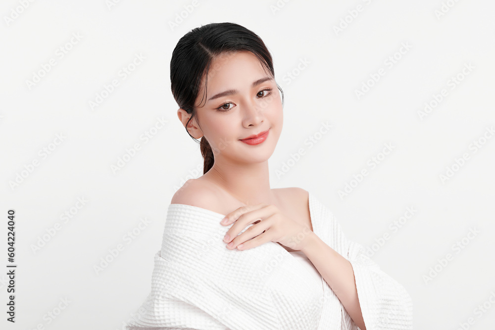 Beautiful young asian woman with clean fresh skin on white background, Face care, Facial treatment, Cosmetology, beauty and spa, Asian women portrait. Beautiful young asian woman with clean fresh skin on white background, Face care, Facial treatment, Cosmetology, beauty and spa, Asian women portrait.