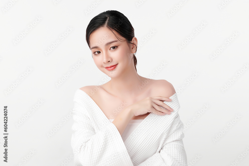 Beautiful young asian woman with clean fresh skin on white background, Face care, Facial treatment, Cosmetology, beauty and spa, Asian women portrait. Beautiful young asian woman with clean fresh skin on white background, Face care, Facial treatment, Cosmetology, beauty and spa, Asian women portrait.