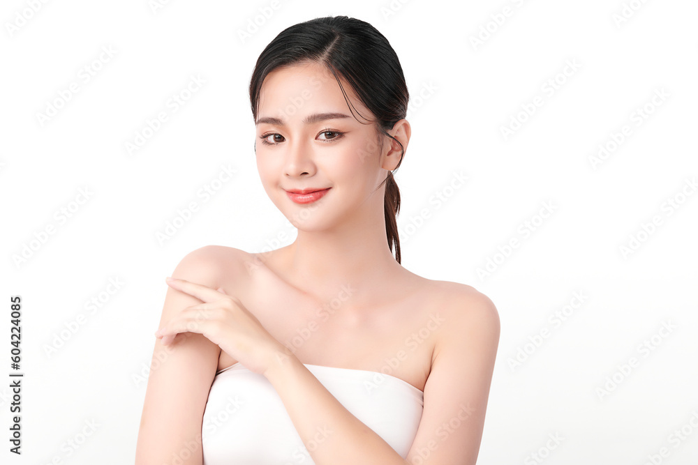 Beautiful young asian woman with clean fresh skin on white background, Face care, Facial treatment, Cosmetology, beauty and spa, Asian women portrait. Beautiful young asian woman with clean fresh skin on white background, Face care, Facial treatment, Cosmetology, beauty and spa, Asian women portrait.