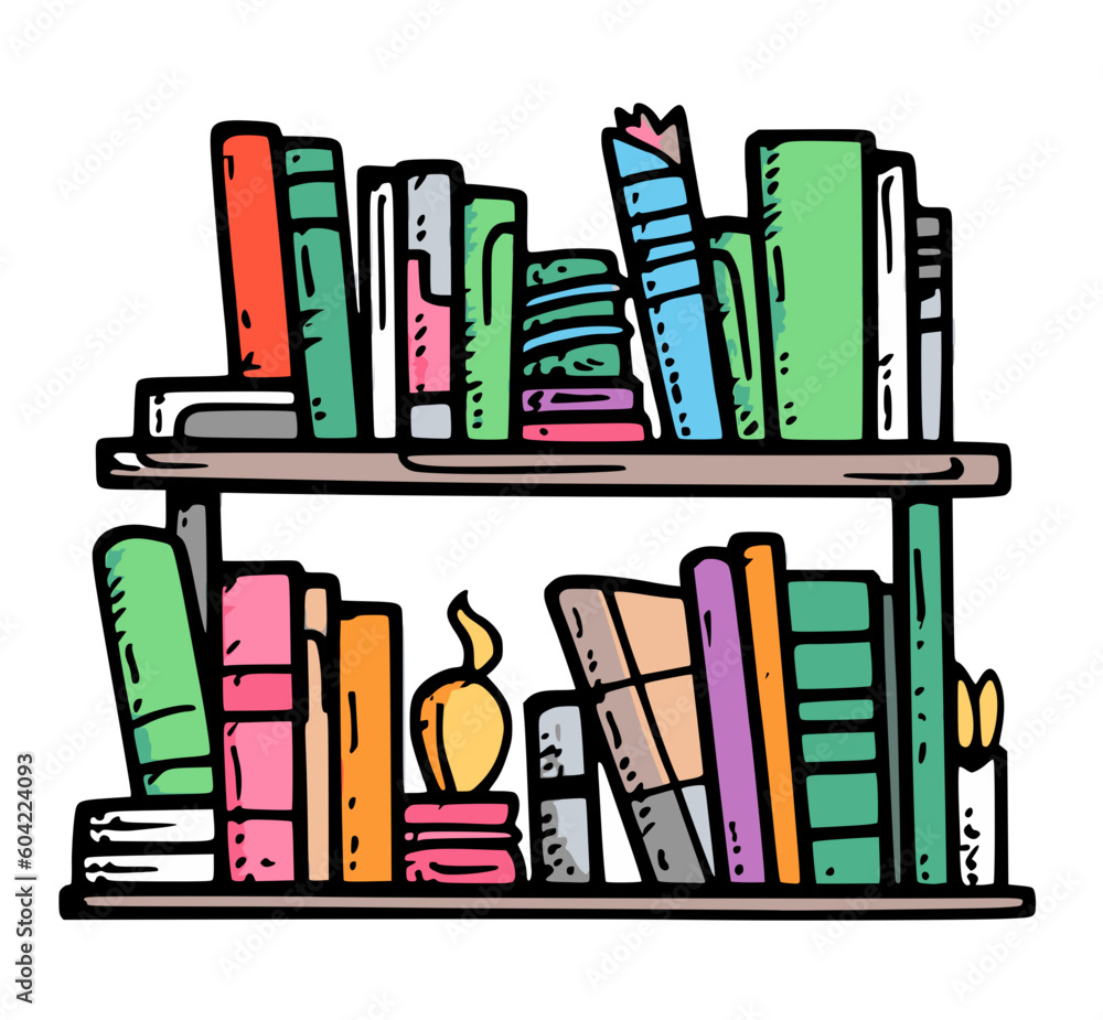 simple illustration of a bookshelf simple illustration of a bookshelf