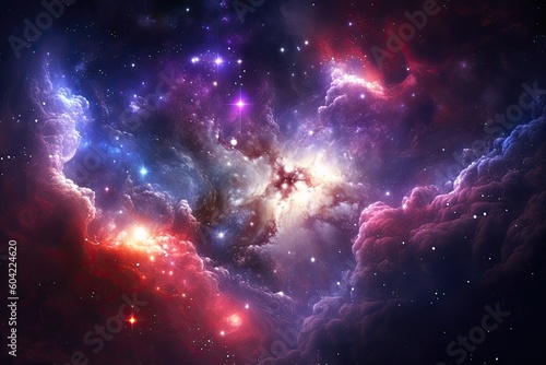 dreamy and colorful space filled with stars and clouds Generative AI