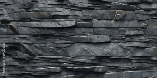 Black coal rock background by generative AI tools photo
