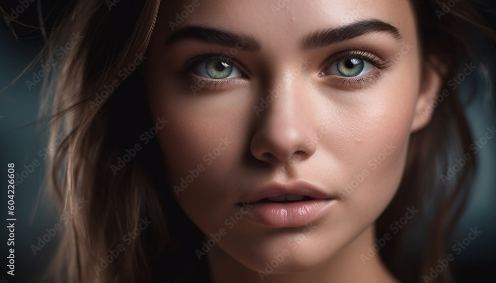 Confident young woman exudes sensuality with elegance and freshness generated by AI Confident young woman exudes sensuality with elegance and freshness generated by AI