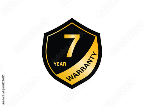 7 Year warranty stamp vector logo images, Guarantee vector stock photos, Guarantee vector illustration of logo.