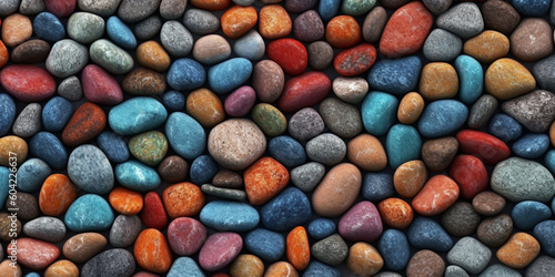 Pebbles pattern copy space background by generative AI tools photo