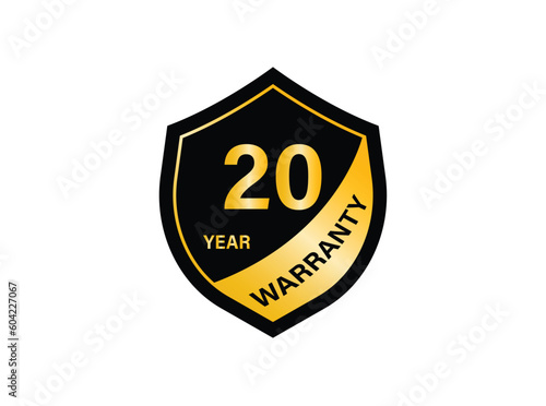 20 Year warranty stamp vector logo images, Guarantee vector stock photos, Guarantee vector illustration of logo.