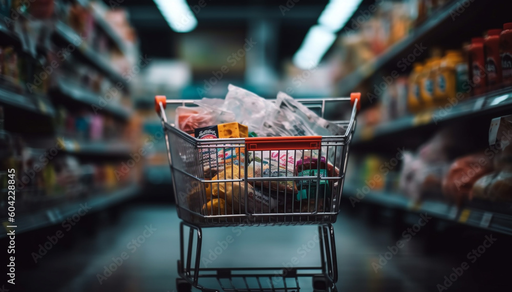 Healthy eating choices abound in the supermarket fresh produce aisle generated by AI