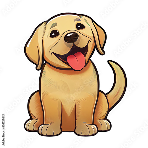 Cute and happy dog sticker  Labrador Retriever  AI Generated