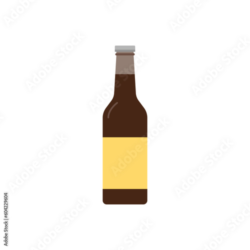 Flat icon of Beer Bottle Vector for logo design