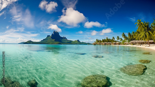 Tropical beach panorama as background 