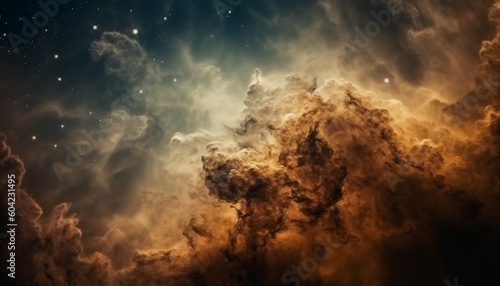 God majestic landscape illuminated by vibrant Milky Way galaxy generated by AI