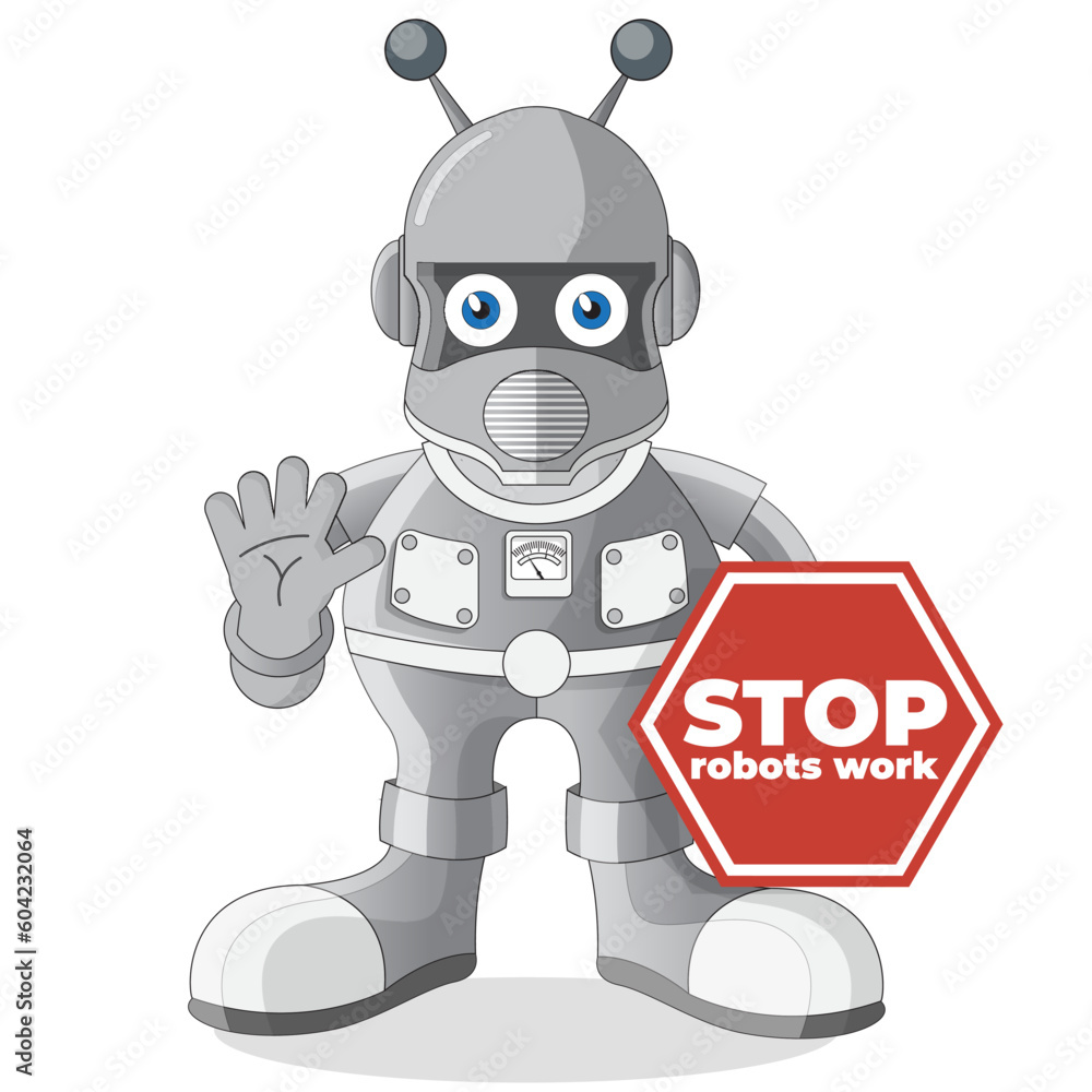 Robot. Isolated on white background. Vector illustration. Robot. Isolated on white background. Vector illustration.
