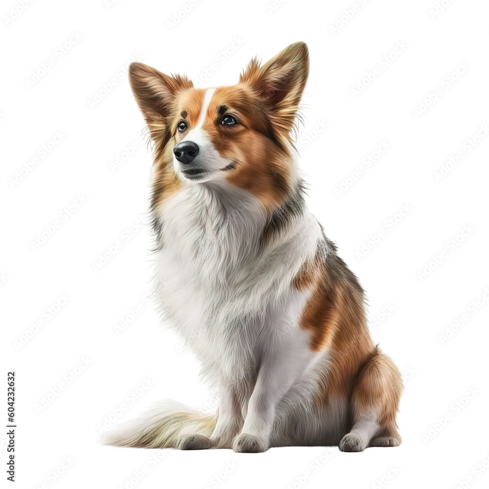 dog sitting on a transparent background. Created with Generative AI Technology dog sitting on a transparent background. Created with Generative AI Technology