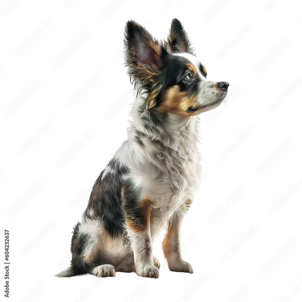 dog sitting on a transparent background. Created with Generative AI Technology