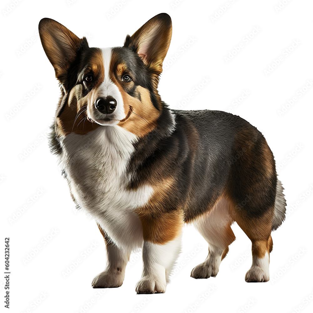 dog standing on a transparent background. Created with Generative AI Technology dog standing on a transparent background. Created with Generative AI Technology
