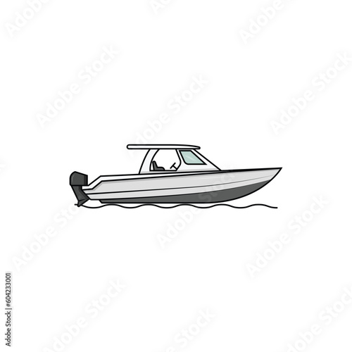 Speedboat isolated vector graphics