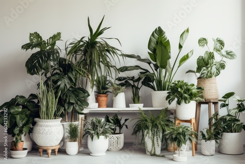 Shelves with plants