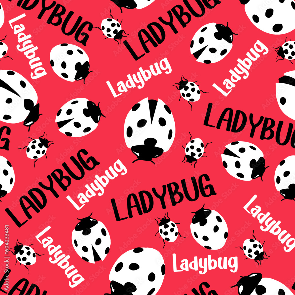 Retro Abstract Red Lady Bug Vector Cartoon Seamless Pattern Retro Abstract Red Lady Bug Vector Cartoon Seamless Pattern