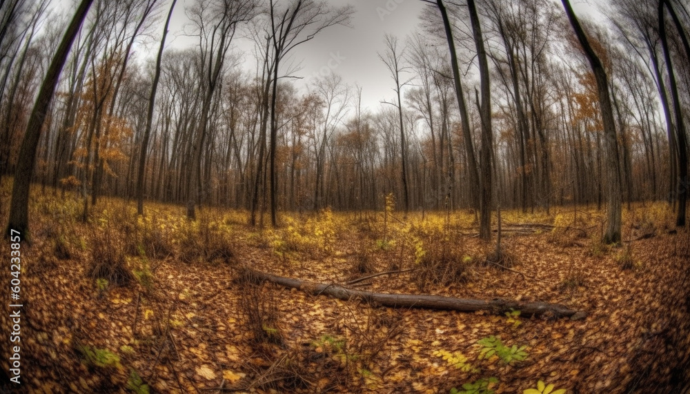 Mystery in the vibrant autumn landscape blue mountains and yellow leaves generated by AI Mystery in the vibrant autumn landscape blue mountains and yellow leaves generated by AI