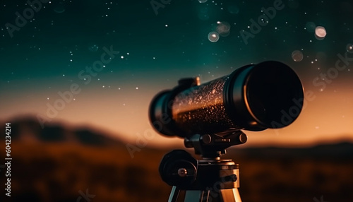 Photographer captures Milky Way with hand held telescope and tripod generated by AI