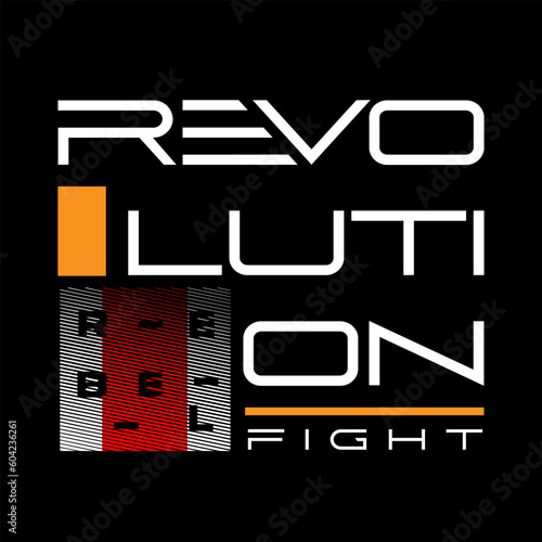 revolution slogan text vector design