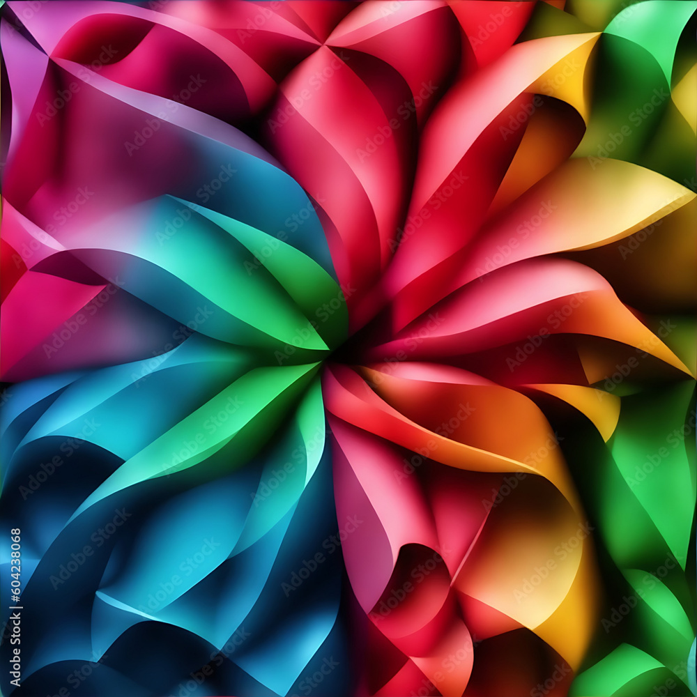 a colorful background with many different shapes and colors of spiral folded paper a colorful background with many different shapes and colors of spiral folded paper