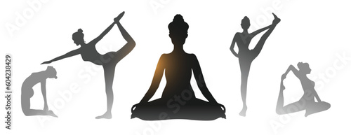 artistic yoga day posture banner for a healthy lifestyle