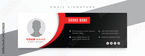 business mail signature card template with digital profile design