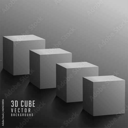 abstract 3d geometric cuboid solid box background