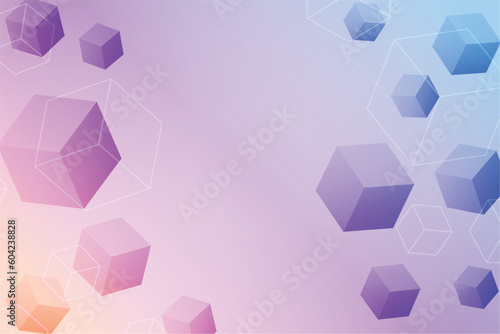 abstract 3d cubic gradient box prospective background