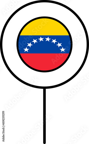 Venezuela flag circle pin icon.
